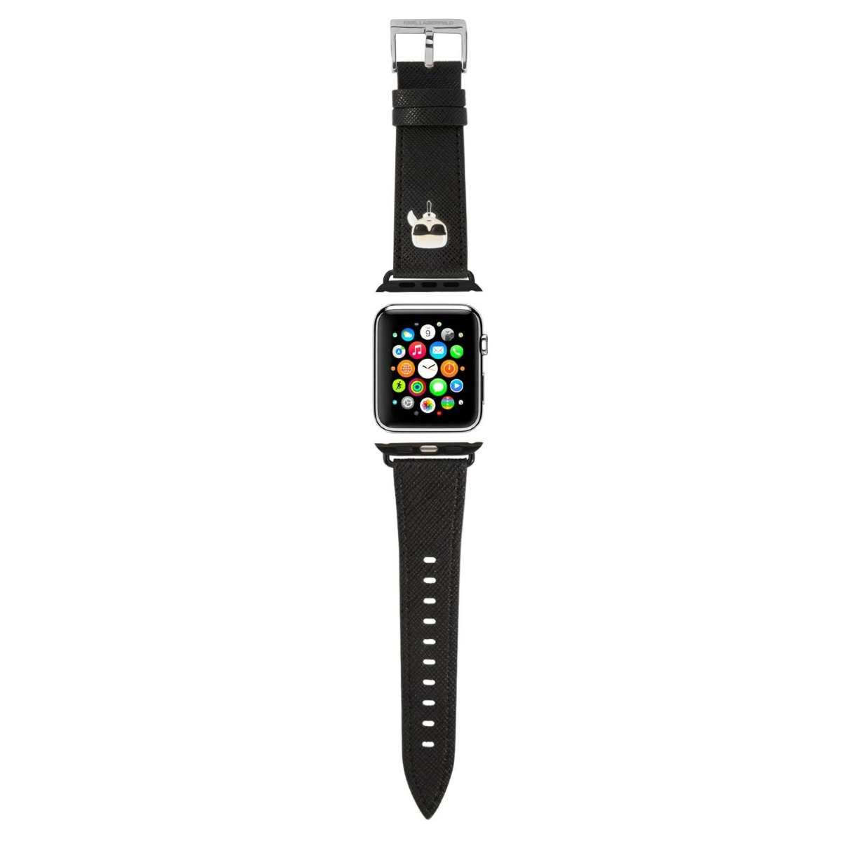 Curea Karl Lagerfeld, Karl Head Pu Watch Strap Pentru Apple Watch 38/40 Mm, Negru