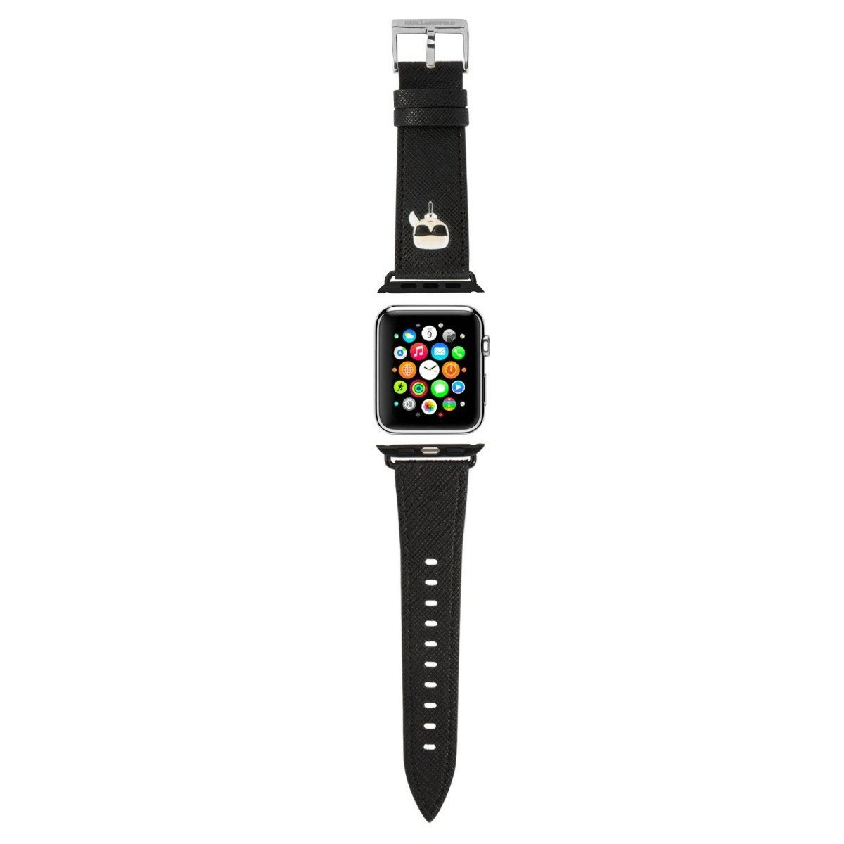 Curea Karl Lagerfeld, Karl Head Pu Watch Strap Pentru Apple Watch 42/44 Mm, Negru