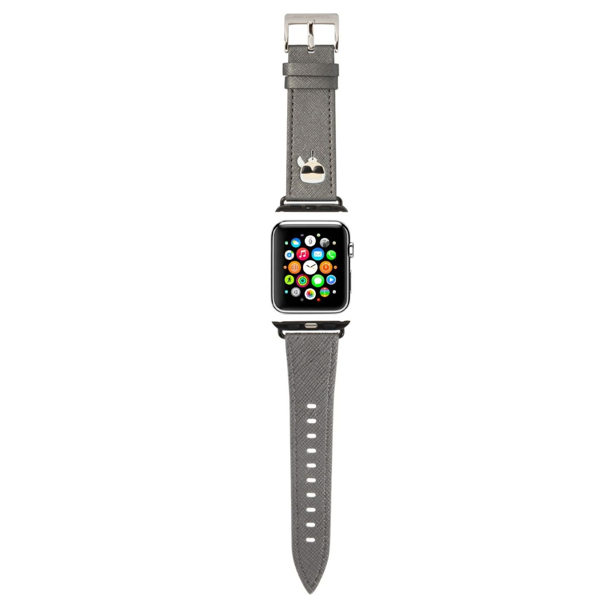 Curea Karl Lagerfeld, Karl Head Pu Watch Strap Pentru Apple Watch 38/40 Mm, Argintiu