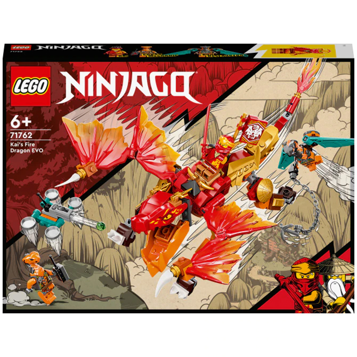 LEGO® NINJAGO: Dragonul de foc EVO al lui Kai, 204 piese, 71762, Multicolor