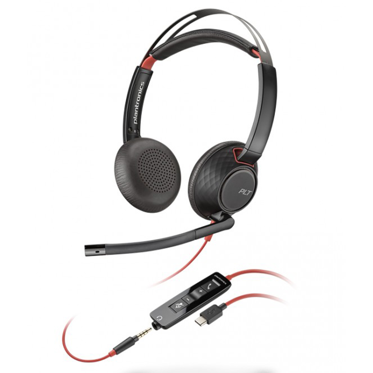Casti Over the Ear Plantronics BlackWire C5220 USB-C, Negru