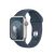 Smartwatch Apple Watch S9 Cellular, 41mm, Carcasa Aluminiu Argintie si Curea Sport Albastru Storm- M/L