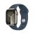 Smartwatch Apple Watch S9 Cellular, 45mm, Carcasa Otel Inoxidabil Argintie si Curea Sport Albastru Storm, M/L