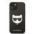 Husa telefon Karl Lagerfeld pentru iPhone 14, Choupette Head, Piele ecologica, Negru