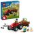 LEGO City: Tractor de ferma rosu cu remorca si oi