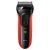 Aparat de ras Braun 3030S, Acumulator, 3 capete, MicroComb, Lavabil, Rosu/Negru
