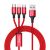 Cablu de date Baseus, Rapid Series, 3in1, Micro-USB+Lightning+Type-C, 3A, 1.2m, CAMLT-SU09, Rosu