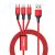 Cablu de date Baseus Rapid Series 3 in 1, Type-C- Lightning+ Micro USB+ Type-C, 1.2m, Rosu