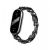 Curea pentru Bratara Smartband pentru Xiaomi Mi Band 8, piele + otel inoxidabil, Negru