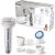 Epilator Panasonic ES-EL8C-G503, Wet & Dry, Cordless, 60 pensete, Discuri duble, Cap flexibil si pivotant la 90 de grade, 3 viteze, 7 accesorii, Alb/Gri