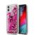 Husa de protectie telefon Karl Lagerfeld pentru iPhone 12 Mini, Liquid Glitter Charms, PC si TPU, KLHCP12SROPI, Pink