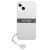 Husa de protectie telefon Guess pentru iPhone 13 Mini, 4G Grey Stripe&Metal Charm, Plastic, Transparent