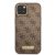  Husa telefon Guess pentru iPhone 14 Plus, 4G and Logo script, MagSafe, Piele ecologica, Maro