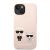Husa de protectie telefon Karl Lagerfeld pentru iPhone 14, Karl and Choupette, MagSafe, Silicon lichid, Roz