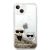 Husa telefon Karl Lagerfeld pentru iPhone 14, Liquid Glitter Karl and Choupette, Plastic, Auriu