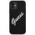 Husa de protectie telefon Guess pentru iPhone 12 Mini, Vintage White Script, Silicon, Negru