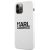 Husa telefon iPhone 12/12 Pro, Karl Lagerfeld, Stack Black Logo, Silicon, KLHCP12MSLKLWH, White