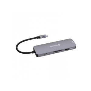 Hub multiport Verbatim USB-C PD, 8 port, 2xHDMI, 3xUSB 3.2, 1xSD & 1xmicroSD card slot, 1x USB-C, Argintiu