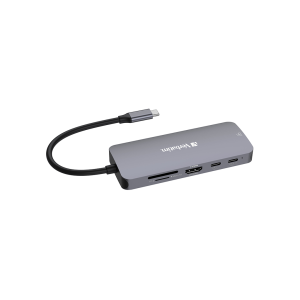 Hub multiport Verbatim USB-C, 9 port, HDMI, RJ45, 2xUSB-C, 3 xUSB-A 3.2 Gen 1&2, SD, microSD, Argintiu