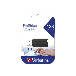 USB Flash Drive Verbatim, SnG, 128GB, 2.0, PinStripe, Negru
