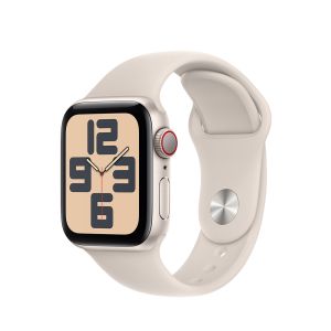 Smartwatch Apple Watch SE2 v2, Cellular, 40mm, Carcasa Aluminiu Alba Starlight si Curea Sport Alb Starlight, S/M