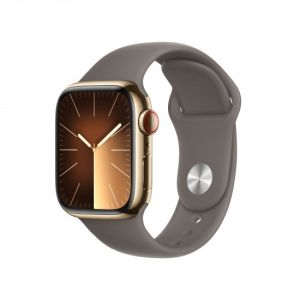Ceas Smartwatch Apple Watch Series 9 41mm, Argintiu Stainless Steel Case with Clay Sport Band