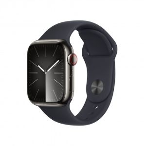Ceas Smartwatch Apple Watch Series 9 41mm, Argintiu Stainless Steel Case with Midnight Sport Band