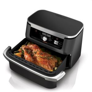 Friteuza cu aer cald Ninja Flex Drawer AF500EU, 2470 W, 10.4 L, doua zone de gatit, 7 programe, Negru
