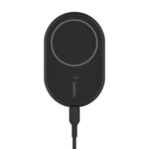 Suport auto Wireless Magnetic si Incarcator Auto Belkin BOOST CHARGE cu cablu de incarcare, cu adaptor bricheta auto, Negru