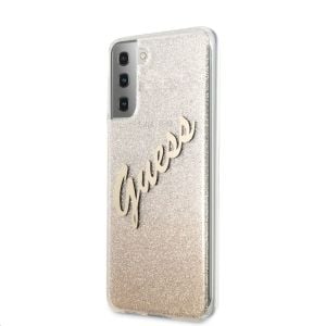 Husa de protectie telefon Guess pentru Samsung Galaxy S21+, Vintage Cover, Plastic TPU, GUHCS21MPCUGLSGO, Auriu