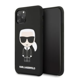 Husa telefon Karl Lagerfeld, Iconic Silicone Cover pentru Apple iPhone 11 Pro, Negru