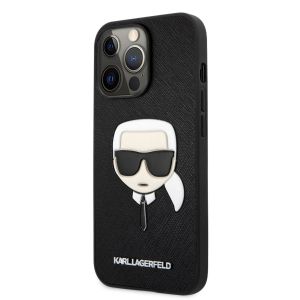 Husa telefon Karl Lagerfeld, Saffiano Karl Head Case pentru Apple iPhone 13 Pro Max, Negru