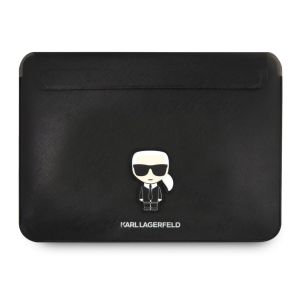 Husa laptop Karl Lagerfeld, Saffiano Ikonik pentru Laptop de 16, Negru