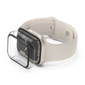 Carcasa si folie protectie Belkin SCREENFORCE TemperedCurve 2-in-1 Treated pentru Apple Watch Seria 7, 44mm/45mm, Transparent