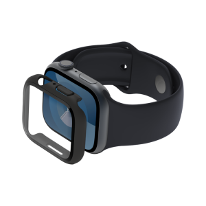 Carcasa si folie protectie Belkin SCREENFORCE TemperedCurve 2-in-1 Treated pentru Apple Watch Seria 7, 44mm/45mm, Negru