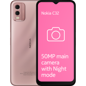 Telefon mobil Nokia C32 4G, 64GB, 4GB RAM, Dual-SIM, Beach Pink
