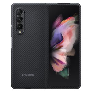Husa telefon Samsung pentru Samsung Galaxy Z Fold 3, Fibra Aramida, Black
