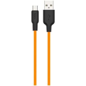 Cablu de date Micro-USB, Hoco, X21, Lungime cablu de 1m, Portocaliu