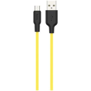 Cablu de date Micro-USB, Hoco, X21, Lungime cablu de 1m, Galben