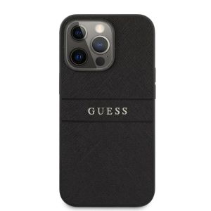 Husa telefon Guess pentru iPhone 13 Pro Max, Leather Saffiano, Plastic, Negru