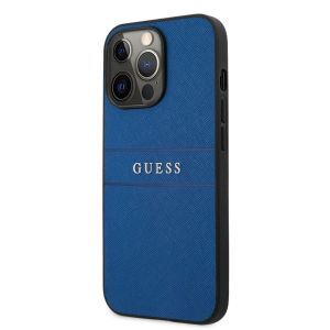 Husa telefon Guess pentru iPhone 13 Pro Max, Leather Saffiano, Plastic, Albastru