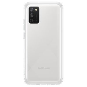 Husa de protectie telefon Samsung Soft Clear Cover pentru Samsung Galaxy A02s, EF-QA026TTEGEU, Transparent