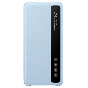 Husa de protectie telefon Samsung Clear View Cover pentru Samsung Galaxy S20, EF-ZG980CLEGEU, Albastru