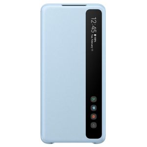Husa de protectie telefon Samsung Clear View Cover pentru Samsung Galaxy S20 Plus, EF-ZG985CLEGEU, Albastru