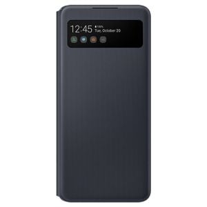 Husa de protectie telefon Samsung Smart S View Wallet Cover pentru Samsung Galaxy A42 5G, EF-EA426PBEGEE, Negru