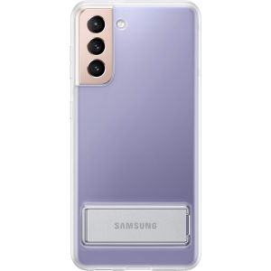 Husa de protectie telefon Samsung Clear Standing Cover pentru Samsung Galaxy S21, EF-JG991CTEGWW, Transparent