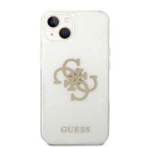 Husa telefon Guess pentru iPhone 14 Plus, Big 4G Full Glitter, Plastic, Transparent