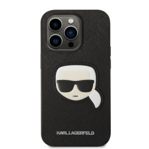 Husa de protectie telefon Karl Lagerfeld pentru iPhone 13 Pro, MagSafe, Karl Head, Silicon Lichid, Negru
