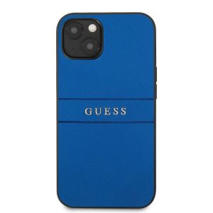 Husa telefon Guess pentru iPhone 13, Leather Saffiano, Plastic, Albastru