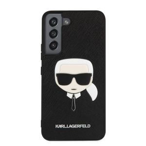 Husa telefon Karl Lagerfeld pentru Samsung Galaxy S22, Saffiano Karl Head, Piele ecologica, Negru
